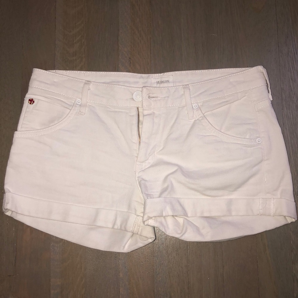 Hudson white jean shorts 27